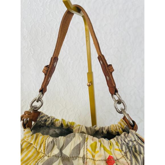 FOSSIL Multicolored patchwork fabric/Leather suede shoulder bag/crossbody - Picture 13 of 13